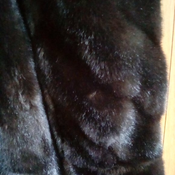 Women's brown, faux mink fur lined jacket - Picture 3 of 6